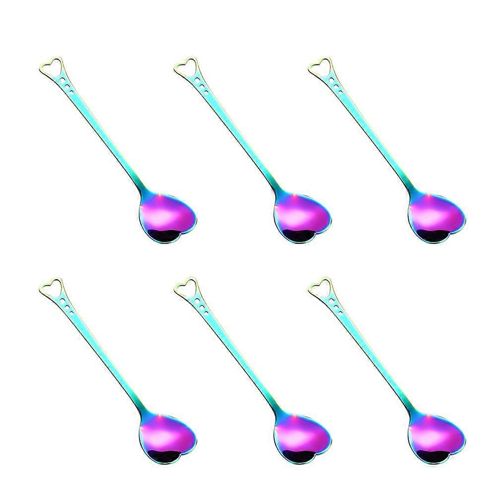Stainless Steel Heart Coffee Spoon for Mixing 6Pcs Flatware