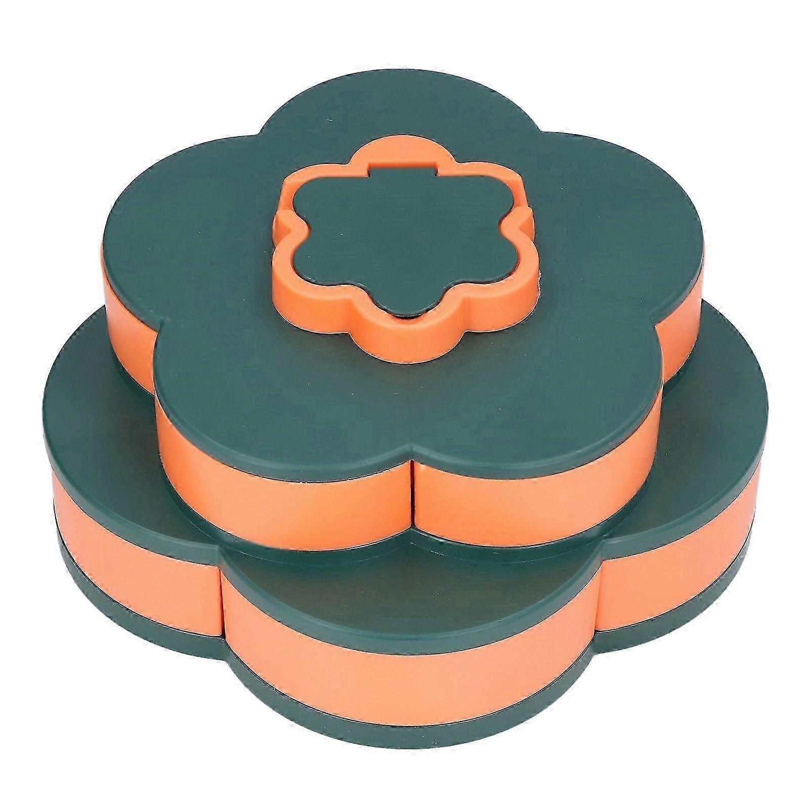 Snack Serving Tray Multifunction Large Capacity Flower Shape Nut Candy Serving Container for Home Double Layer 2025