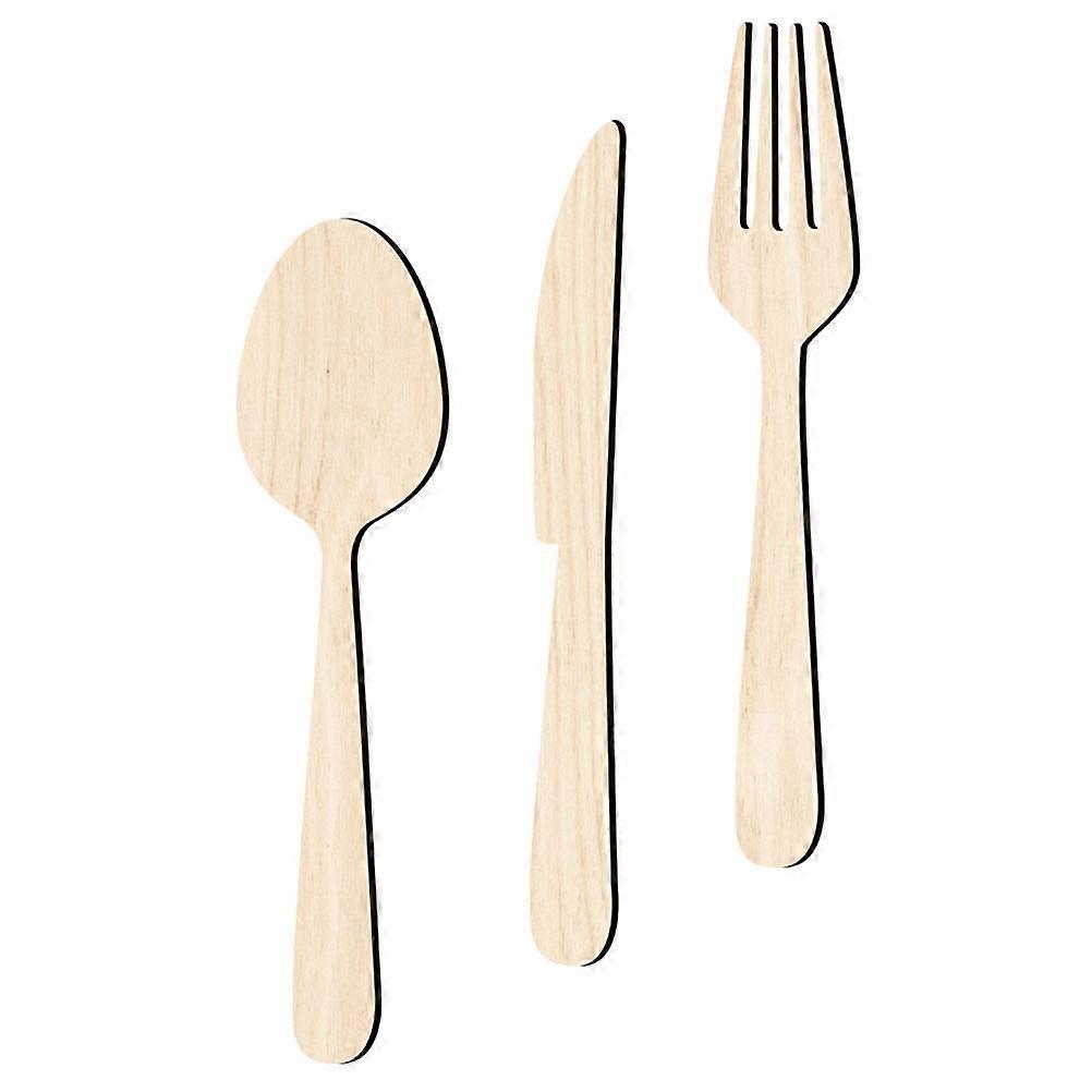 Rustic Kitchen Wall Decor Wooden Fork Spoon Signs for Decoration 5Sets