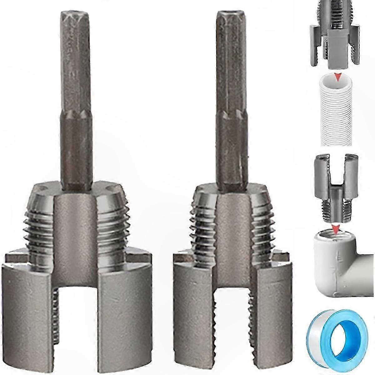 Integrated Pipe Threading Kit for 1/2 Inch, Internal & External Threader Tool Set