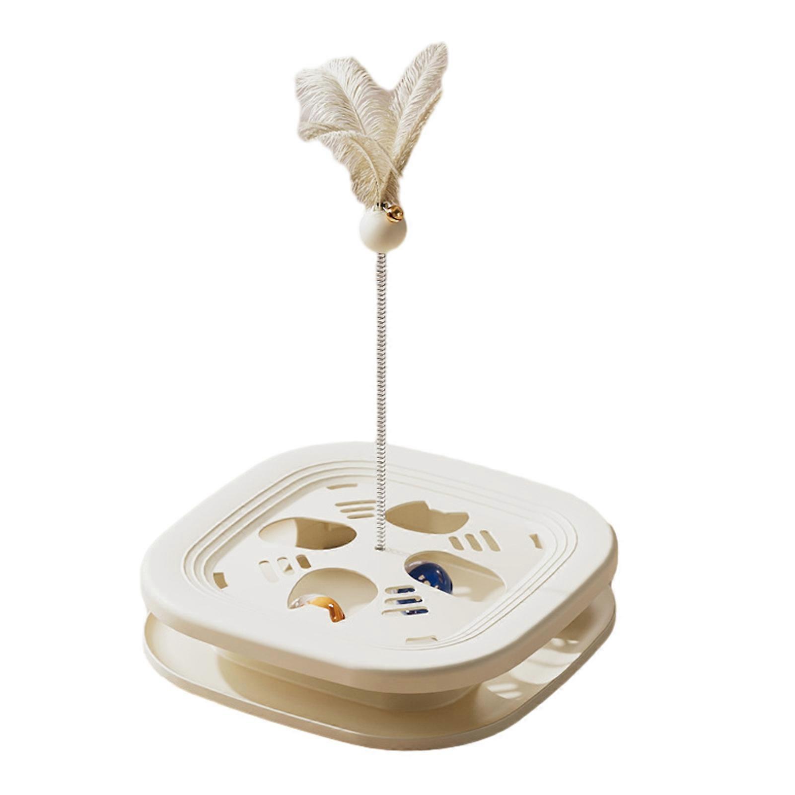 Interactive Cat Maze Box with Feather Teaser Balls & Puzzle Toy