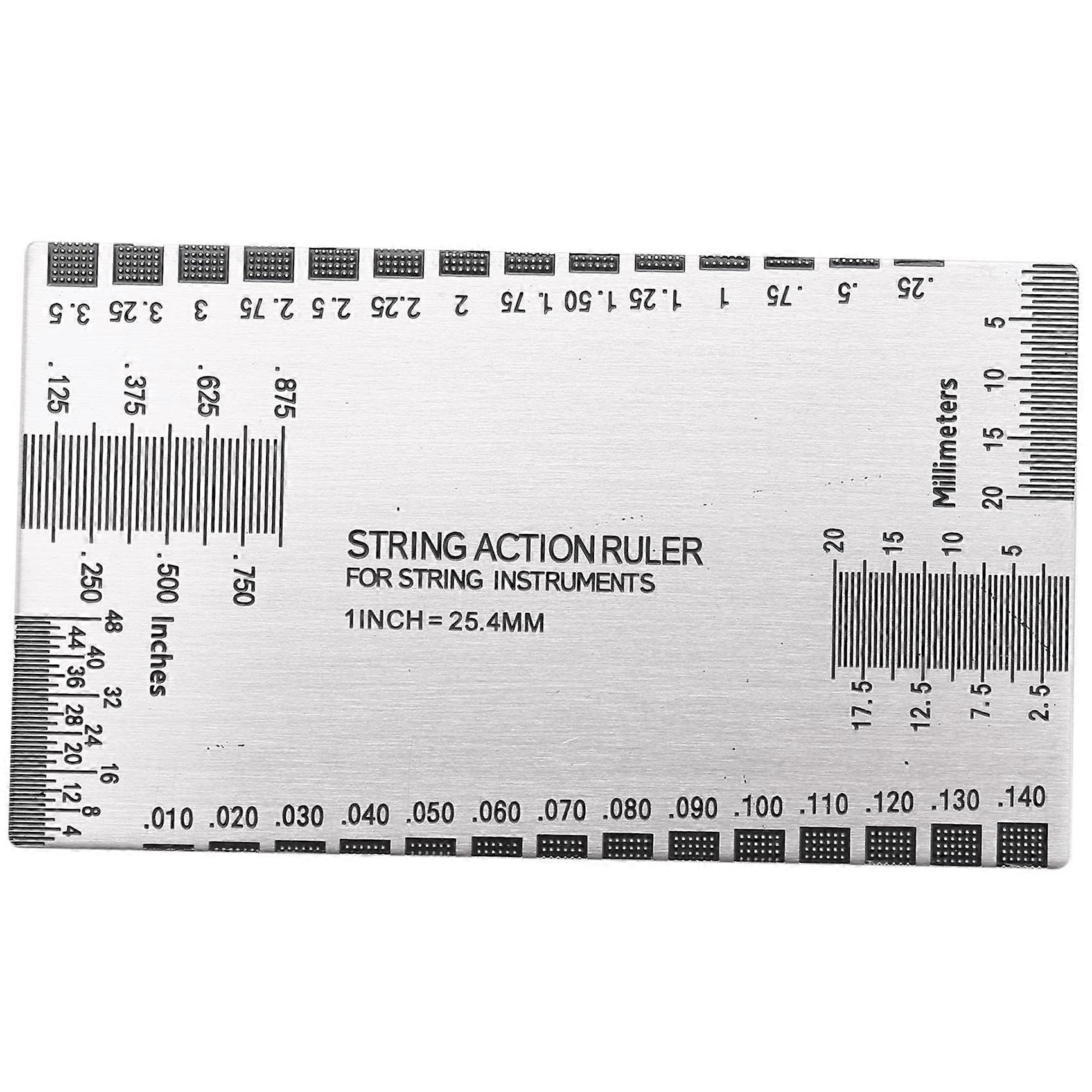 Barock String Action Linmätare Verktyg För Gitarr Basgitarr Inställningsverktyg För Elbas Och Akustisk Gitarr