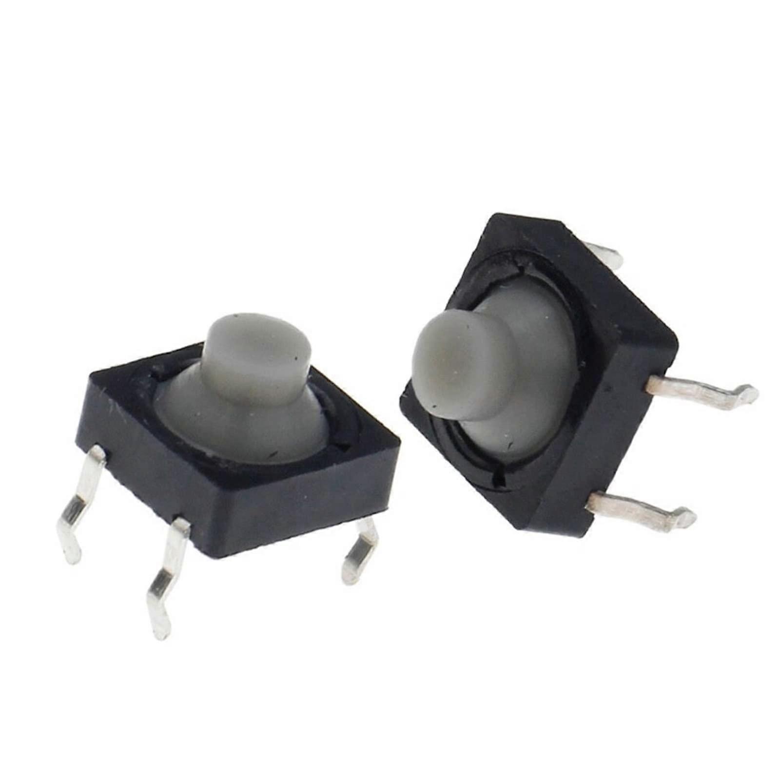 20PCS 8x8x5mm 4 Pin Silent Tactile Push Button Switch with SelfReset and Conductive Silicone
