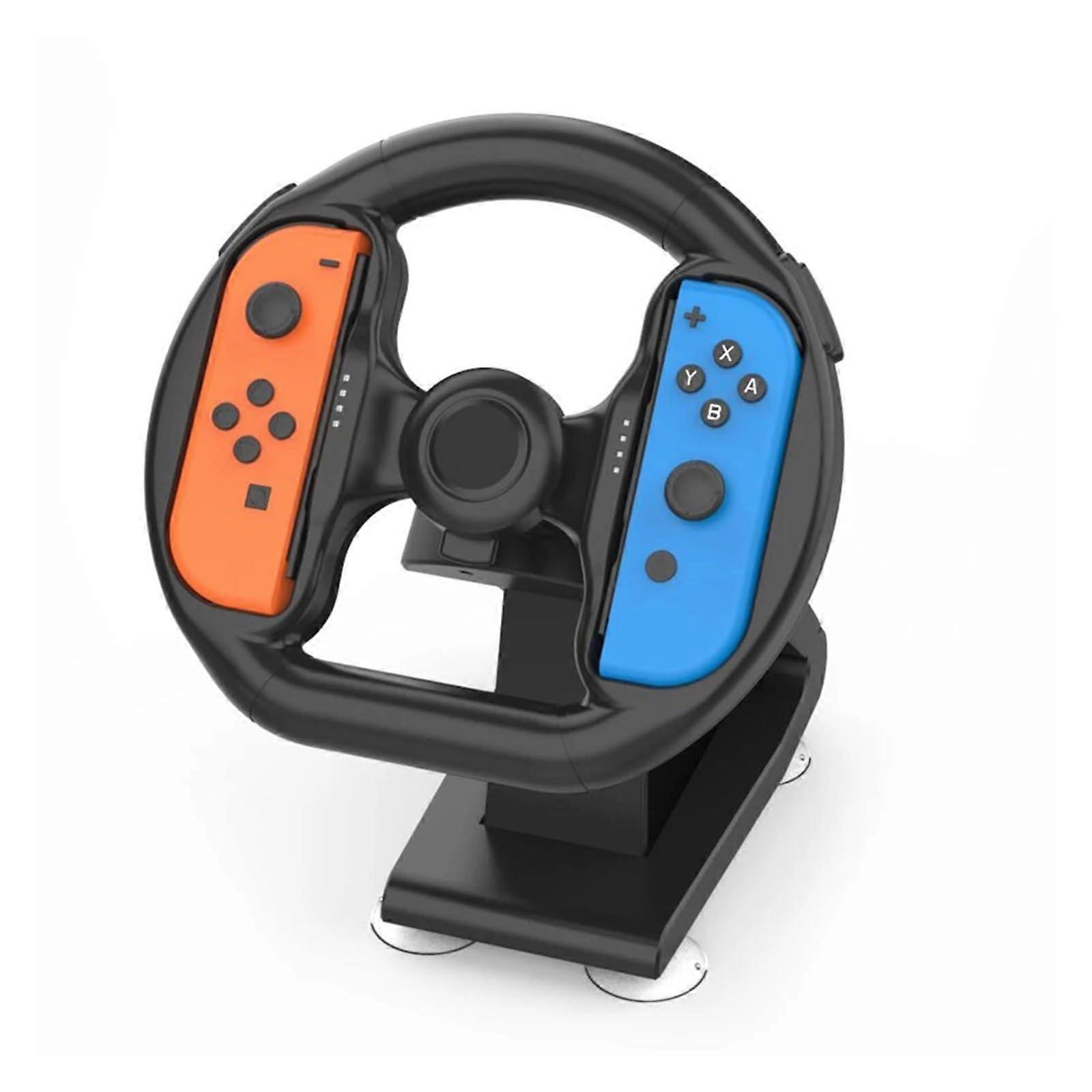 Racing Wheel with Ergonomic Grip and Secure Suction Hold for Nintendo Switch JoyCon Controller Ref:8709