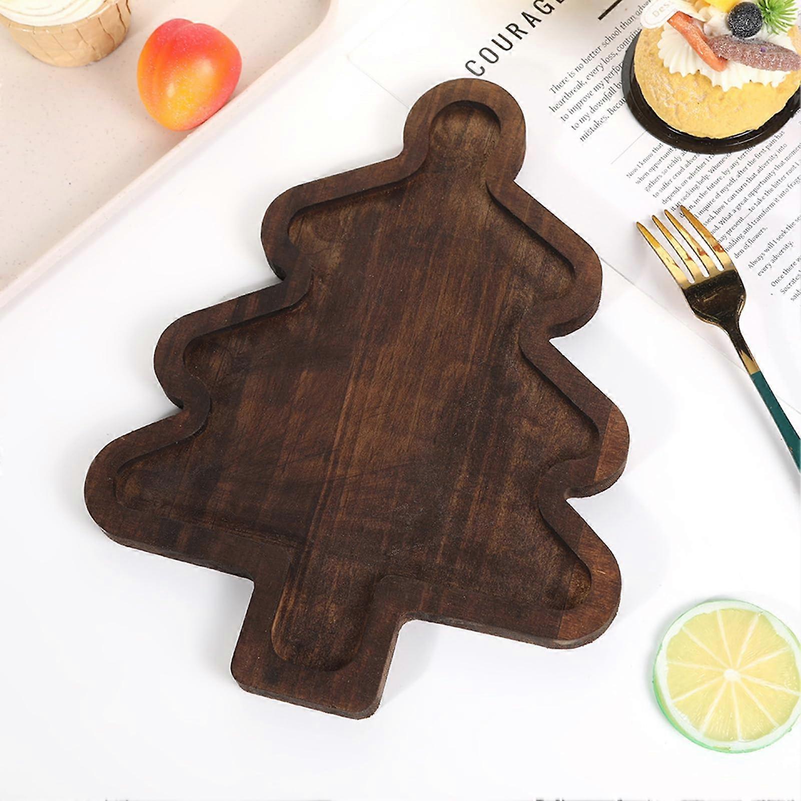 Christmas Tree Snack Tray Bamboo Serving Platter with MultiSection Layout for Holiday Parties