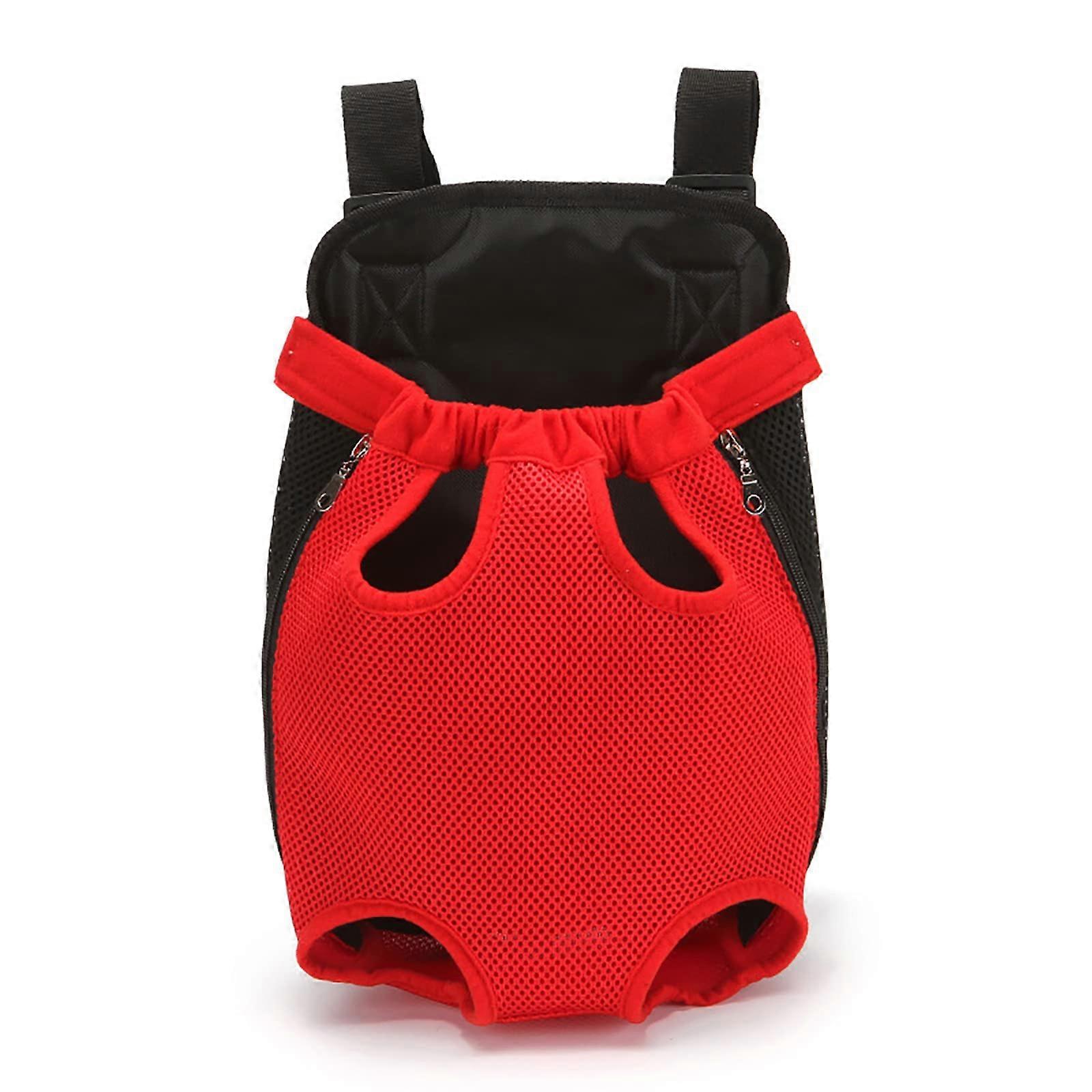 FrontFacing Dog Carrier Backpack with Breathable Mesh, Hands Adjustable Pet Backpack for Small Dogs, Red L