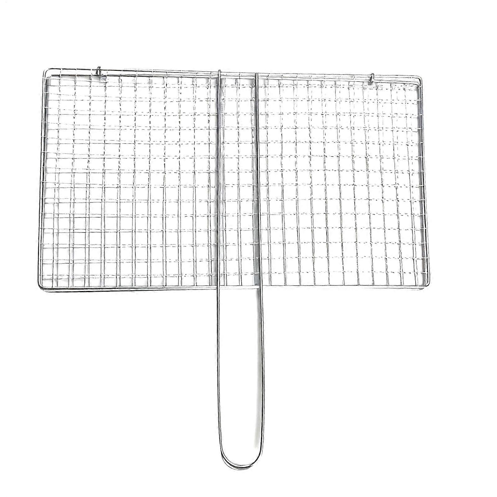 Grill Basket NonStick Steel Wire with Folding Handle for BBQ Vegetables Fish Camping