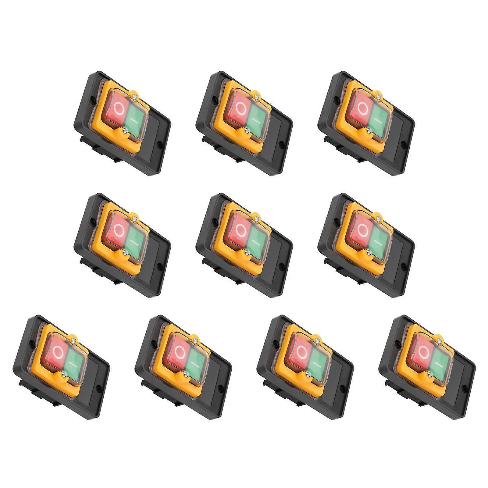 10 Pcs AC 380V Push Button Switch SelfLocking ON OFF Motor Control NO NC