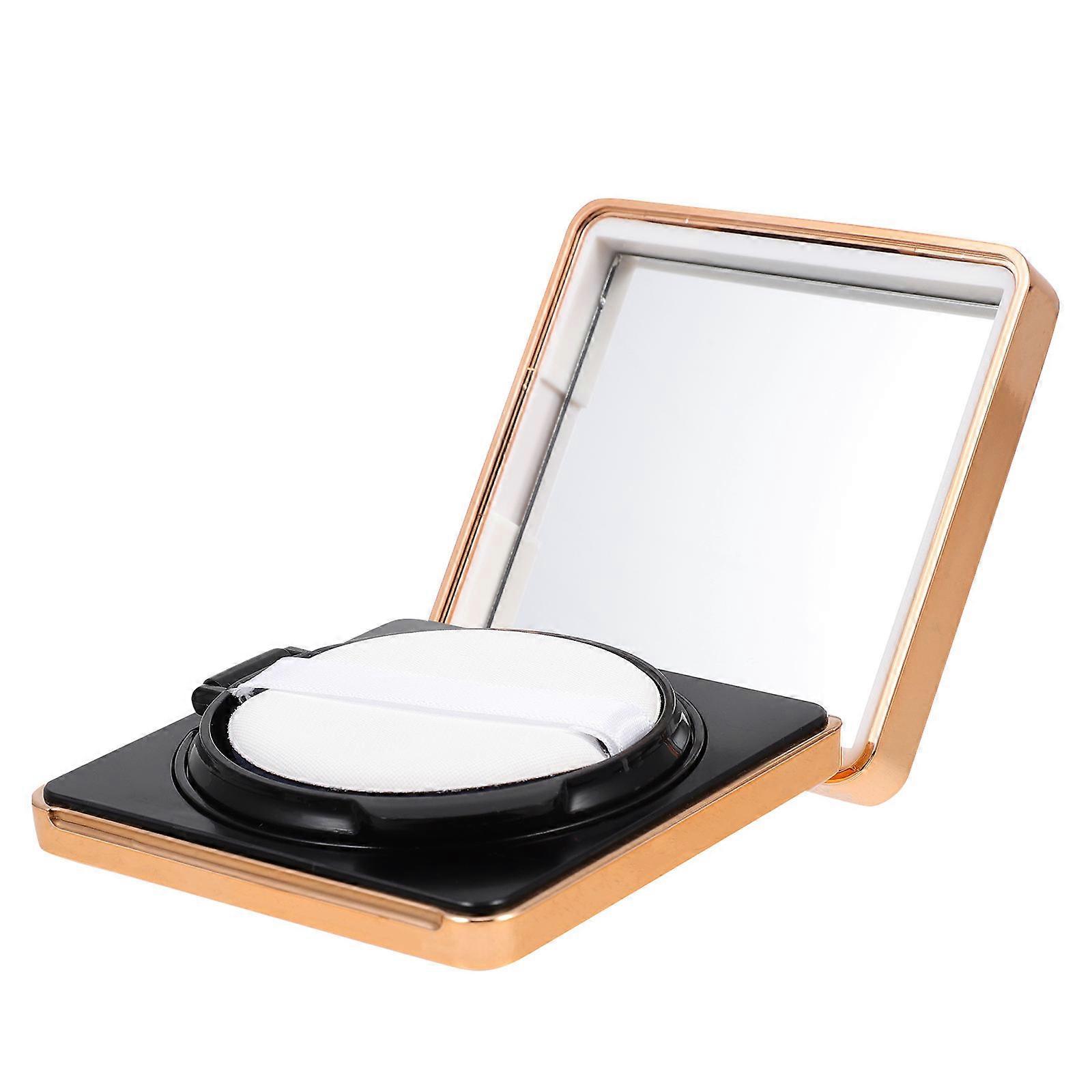 Plastic Cushion Compact Box for Makeup Foundation Golden 5Pcs Set