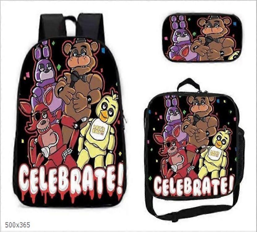 Five Nights Backpack, School Bag, Children's School Bag, Backpack, Men's Backpack, Laptop Backpack, Three-piece Backpack