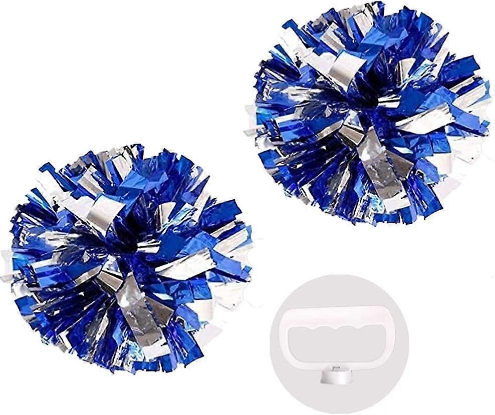2pack/4pack 13" Cheerleading Metallic Foil & Plastic Ring Pom Poms Cheerleading