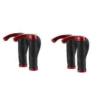 4er-Set Mountainbike-Lenkergriffe mit Lock-On-System – Rot