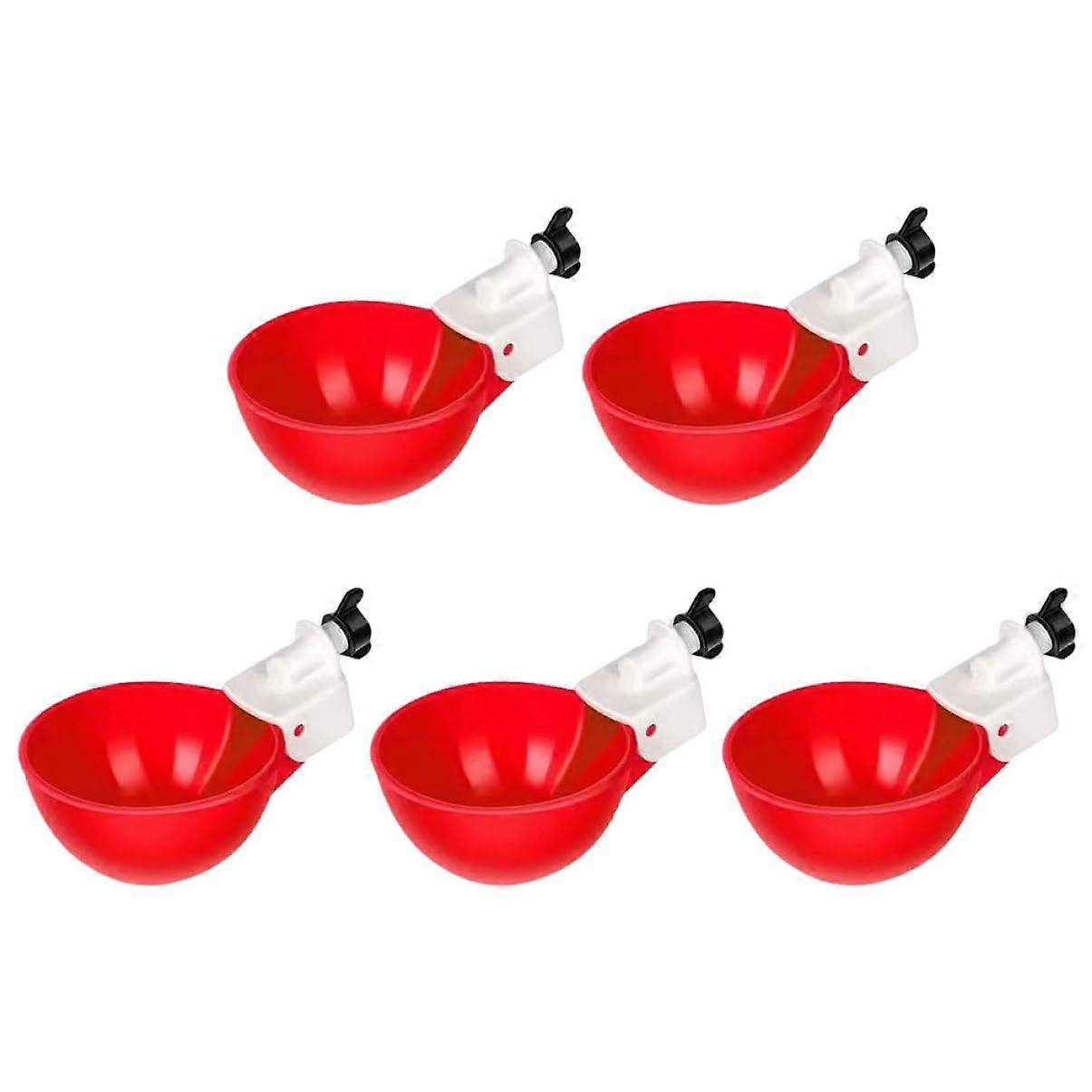 5pcs Automatic Chicken Waterer Cups for Poultry, Easy Install Durable BirdFriendly Design