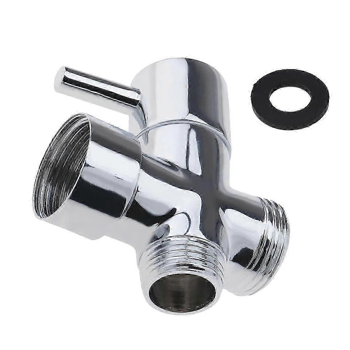 Brass diverter valve tee fitting, suitable for thermostatic rigid risers, single piece.