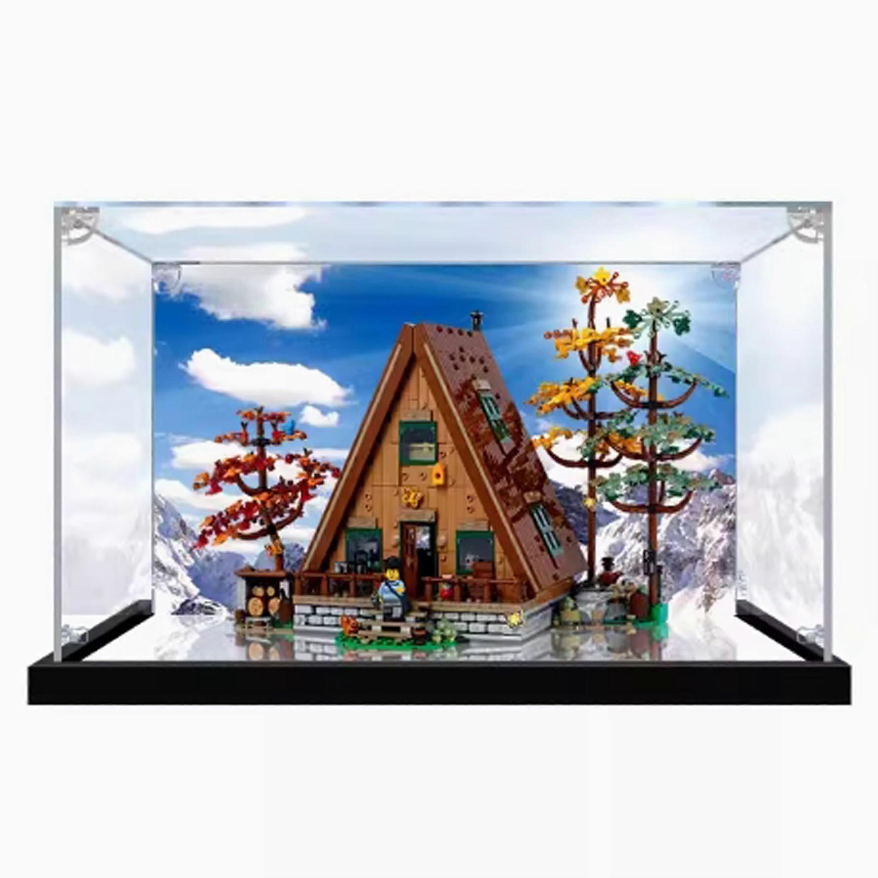 Display Case for  21338 AShaped Chalet, Clear Acrylic Dustproof Protection, Stackable Design