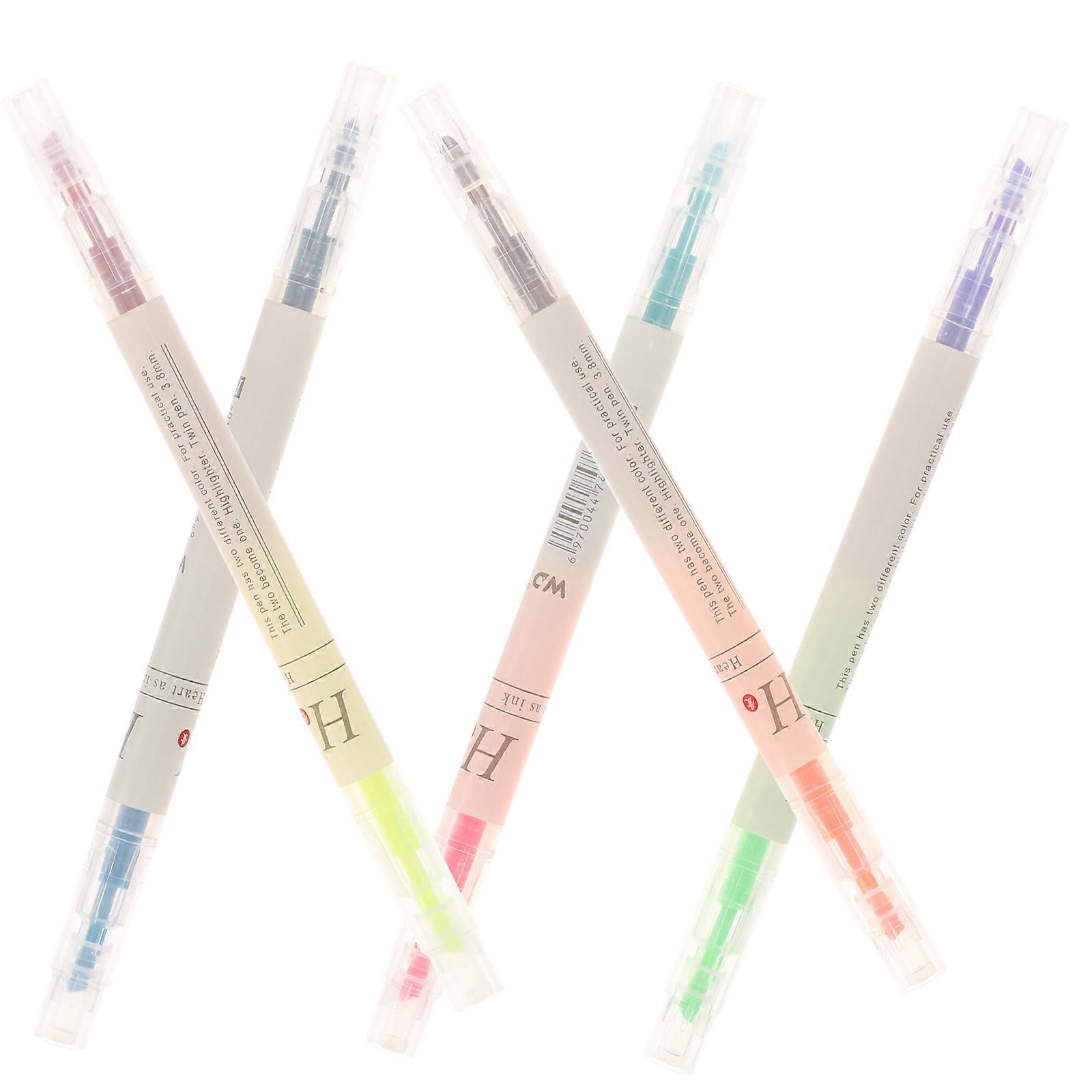 Fluorescent Pen 5Pcs Multi-Purpose Highlighter Set for Students Use
