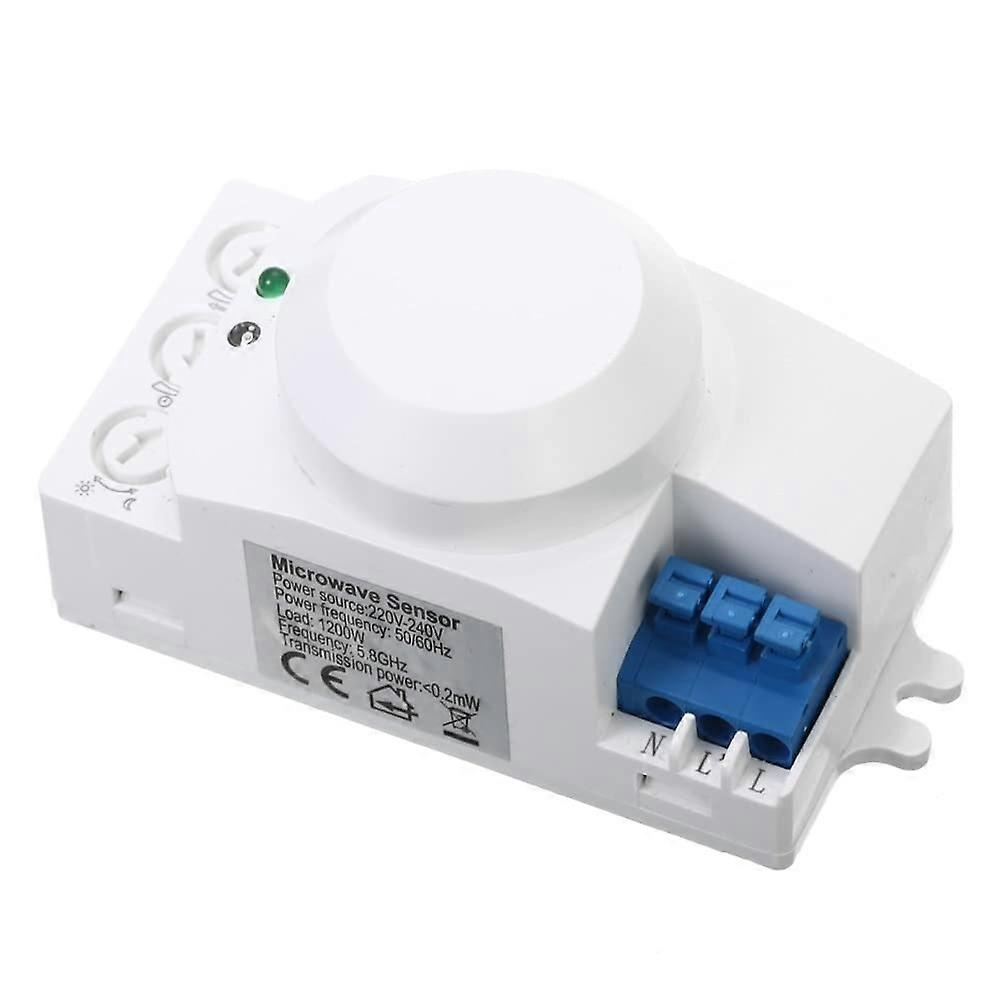 Microwave Motion Sensor Switch 220V 5.8GHz Smart Detection for Indoor Staircase Corridor Lighting