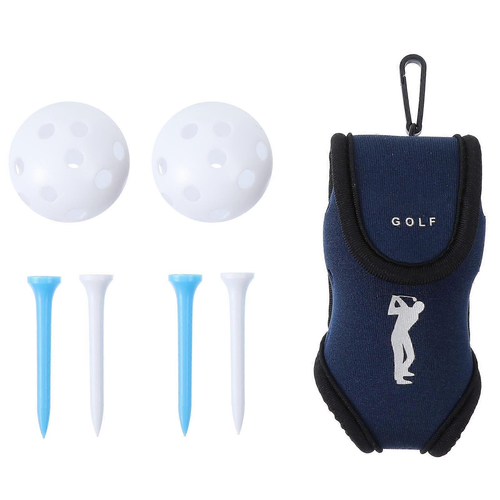 Golf Ball Bag Pouch for Storage Use Including 4 Tees and 2 Balls