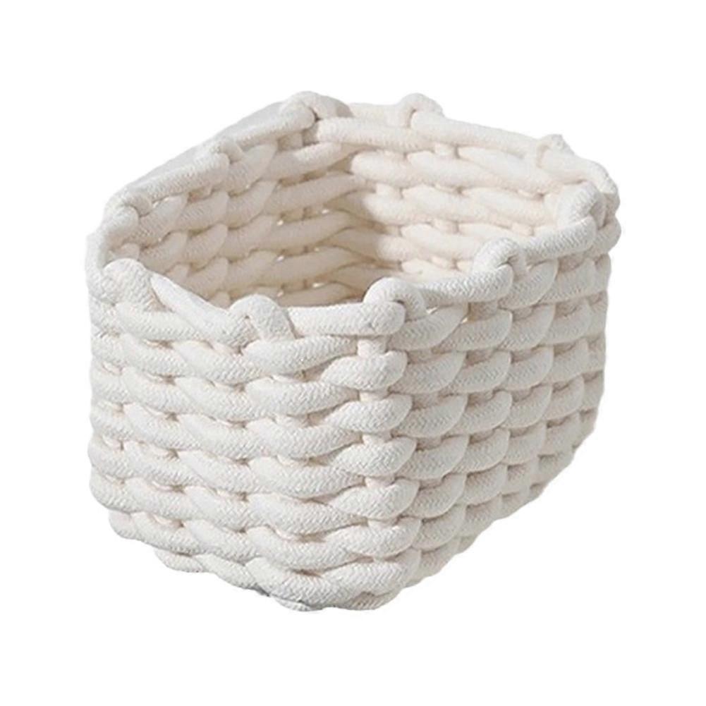 Multi-functional Rectangular Storage Basket, Thick Rope Organizer for Snacks