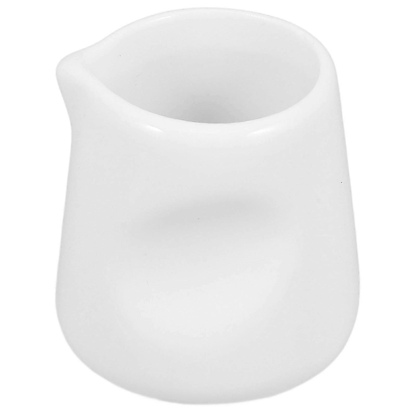 White Ceramic Small Coffee Pitcher compatible Travel Use Multifunctional Serving Capacity 2Pcs