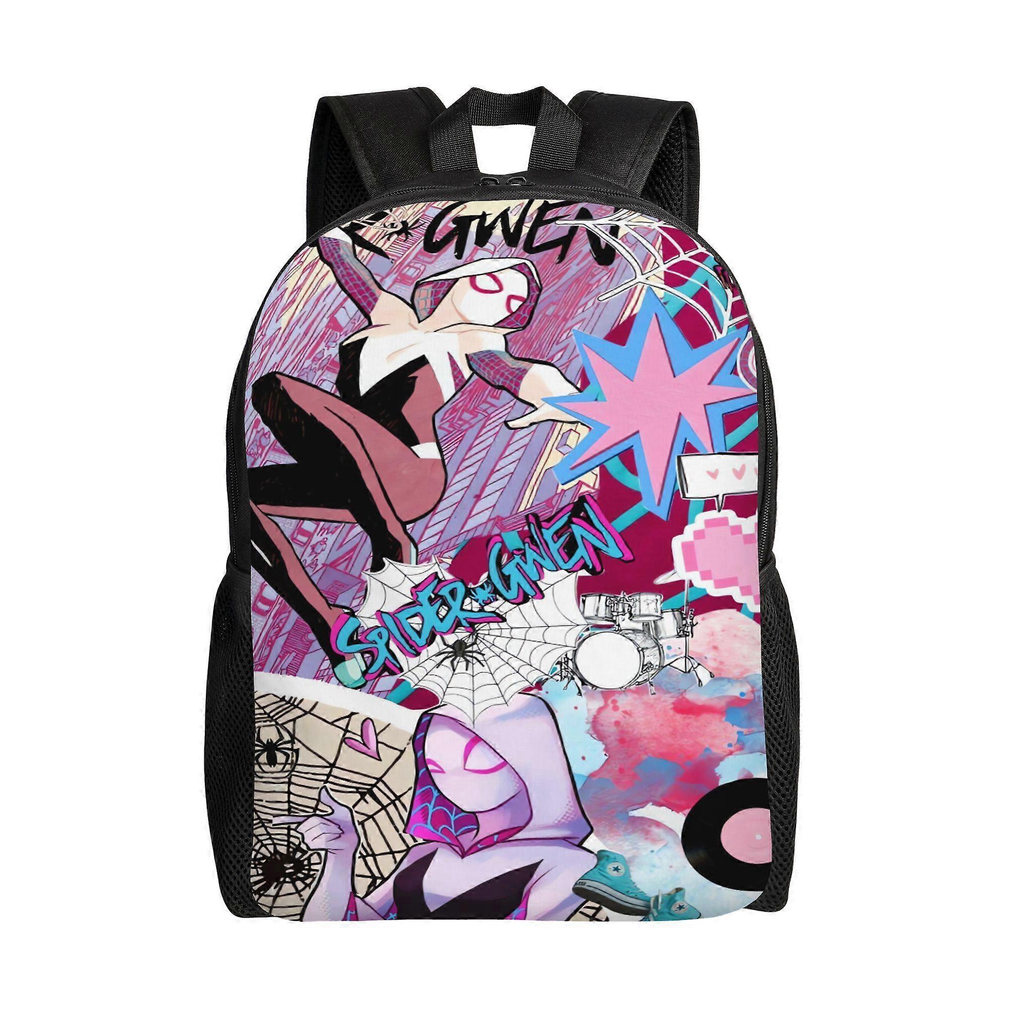 for and Men's S-Spider-Gwen Relaxed Fit Backpack - Single-Compartment School Bag with Grab & Go Design, Casual Everyday -mnbvc