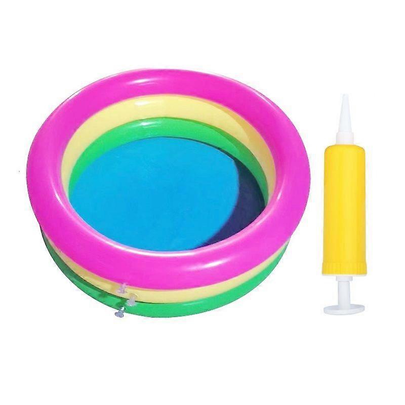 3-Tier Rainbow Inflatable Kiddie Pool with Pump, 606022cm