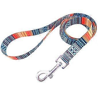 Durable Orange Pet Training Lead with Comfortable Mesh Handle, 1.5cm x 120cm Dog Pull Rope for Outdoor Use