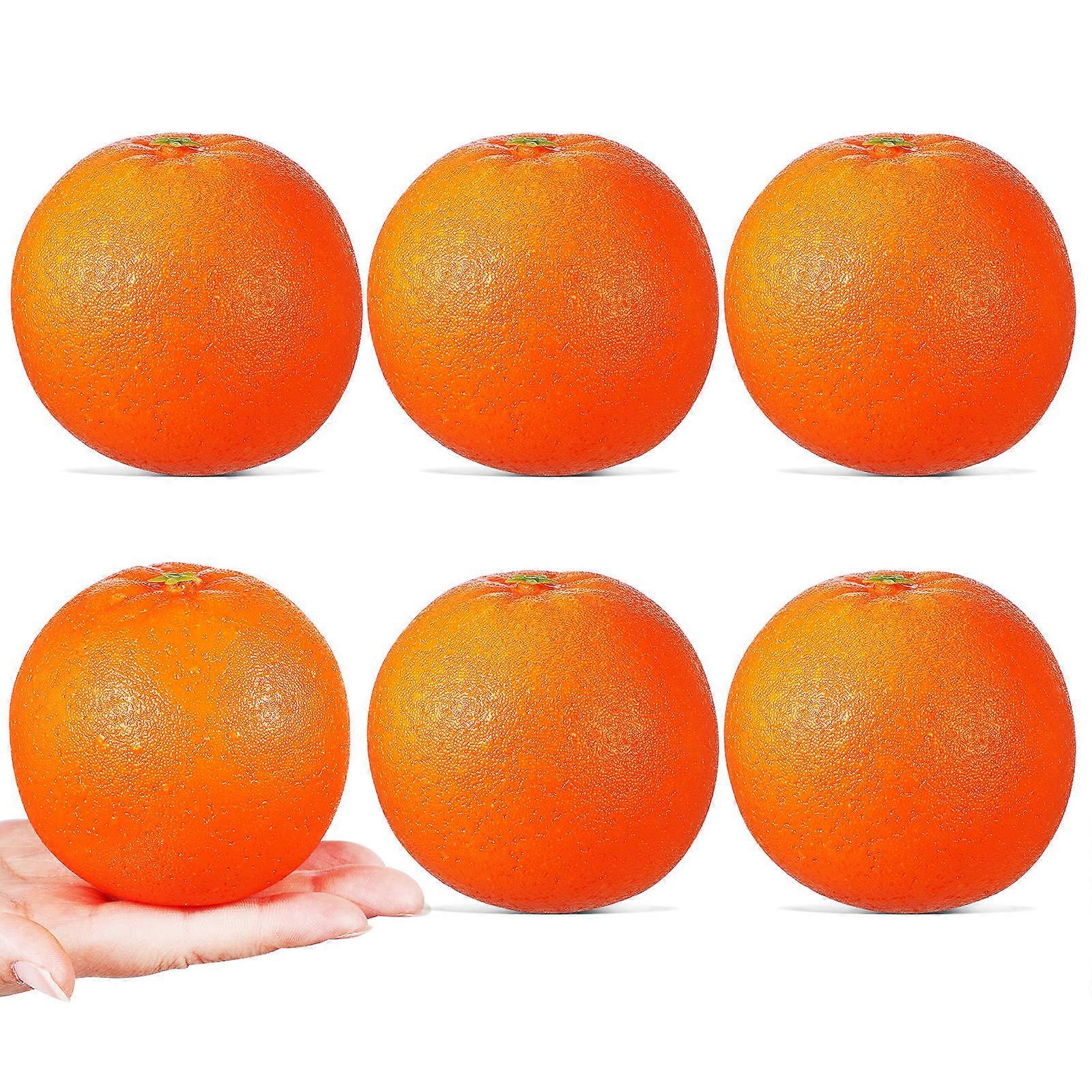 Simulation Orange Models Artificial Fruits for Teaching Tools 6Pcs