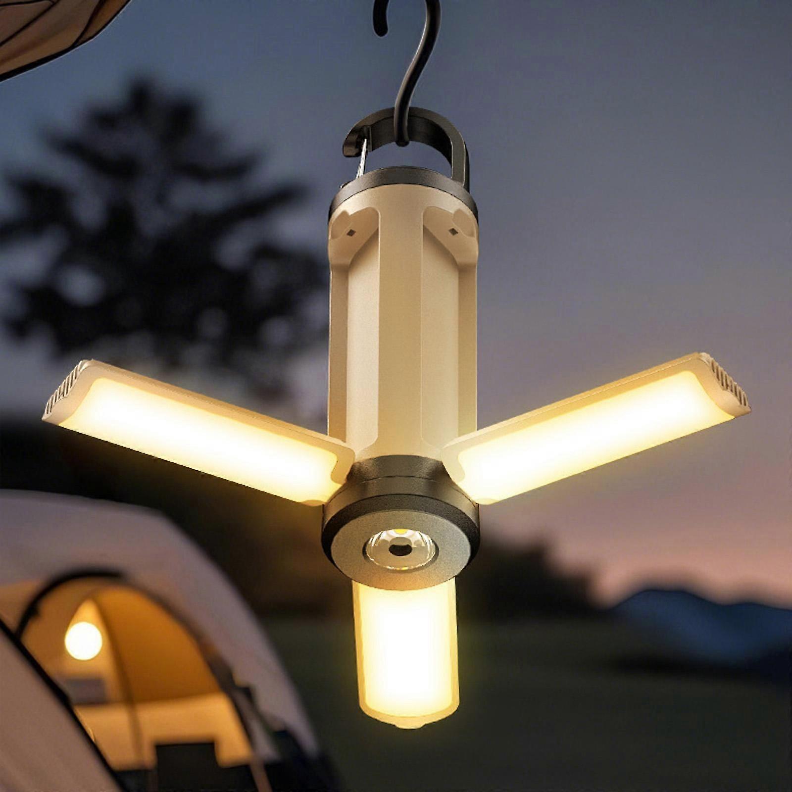 Outdoor Foldable Camping Light With Hook 4-leaf