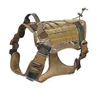 Tactical Dog Harness No Pull, Reflective Military Dog Harness With Handle, Service Dog Vest For Training-Camouflage Size M