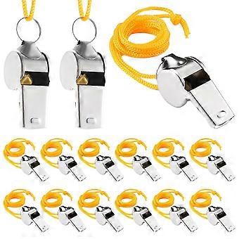 304 Stainless Steel Whistles Bulk, Whistles with Lanyard for Indoor Outdoor [MI]
