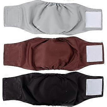 Vaskbar mannlig hund bleier (3 pack) gjenbrukbart magebånd for hannhunder, sterk vannabsorpsjon og ingen lekkasje mann