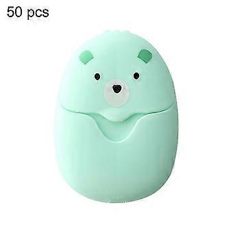 50-Pack Mini Portable Bear-Shaped Soap Slices - Scented Hand Washing Flakes for Travel, Daily Use