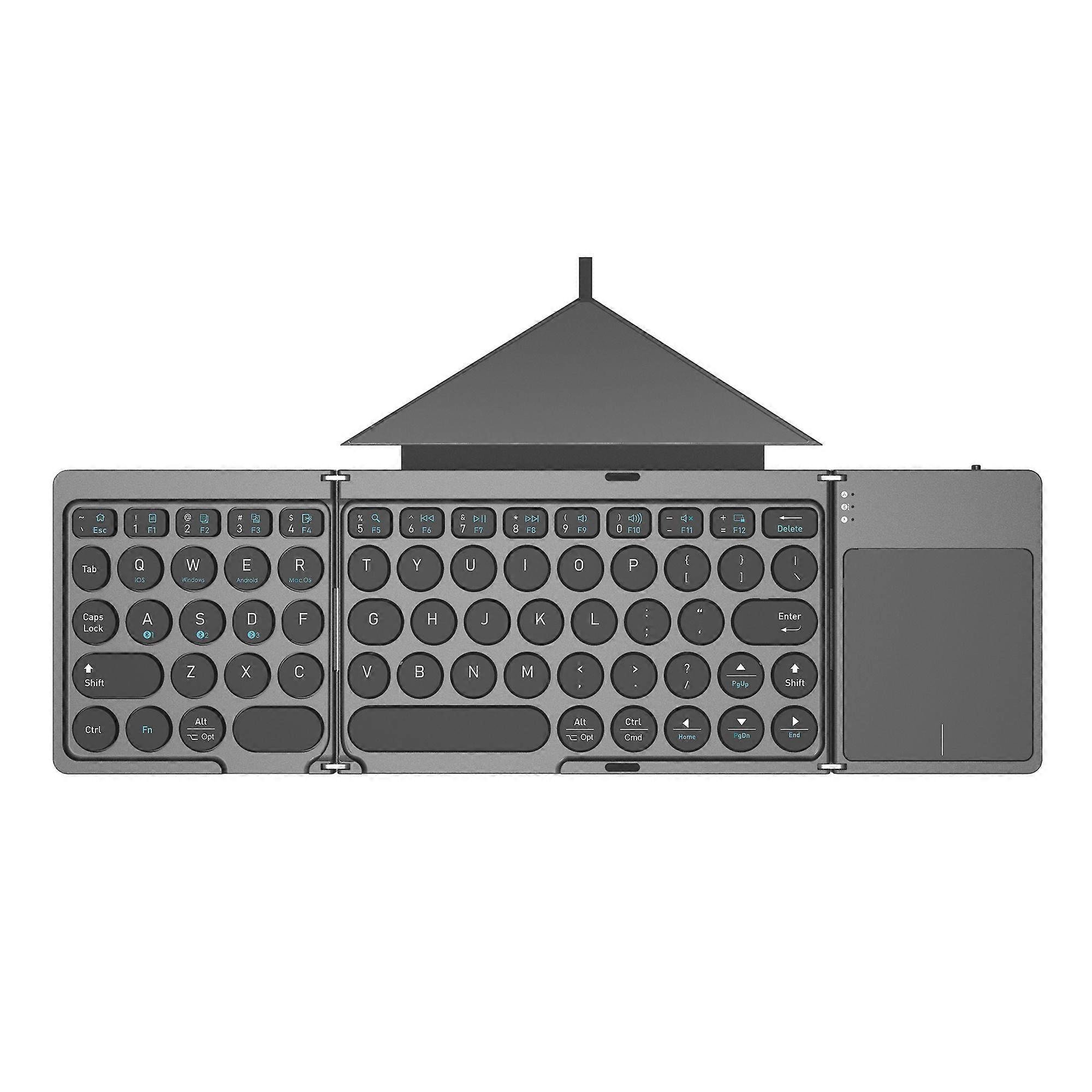 Foldable Wireless Bluetooth Keyboard with Touchpad + Leather Case