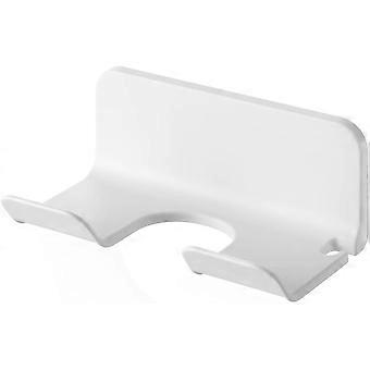 Wall Mounted Hair Dryer Holder, White, Bathroom Accessory, Fits Most Hair Dryers (M)