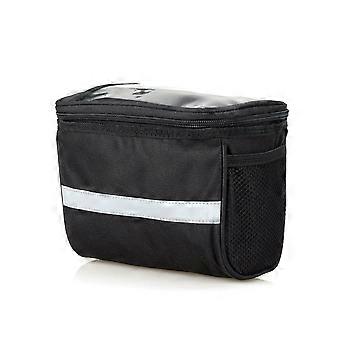 Bicycle Front Handlebar Bag Bike Outdoor Touchable Phone Pouch Bike Front Tube Reflective Strap Basket Bicycle Accessories