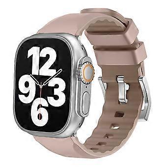For Apple Watch SE 2023 44mm Two Color Silicone Sport Band Watch Replacement Arm Band Pink