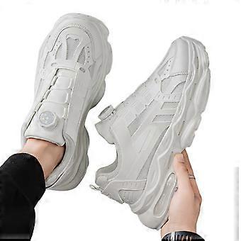 2026 new Breathable white shoes for men, trendy and versatile, thick-soled sneakers, casual dad shoes