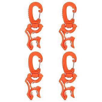 4pcs Scuba Dive Hose Holder Clip, Diving Double BCD Hose Clip with Snap Hook,  Buckle for Snorkeling Diving Gear Accessories 10*10mm Hole