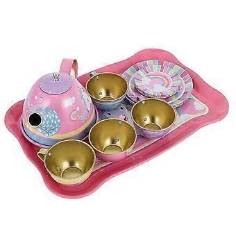 Imitiertes Teeservice für Kinder, 1 Set, Blechdose, Cartoon-Stil, Größe