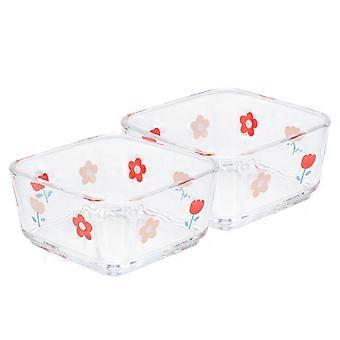 Transparent Hamster Food Bowl Small Glass Feeding Bowls for Pets 2Pcs