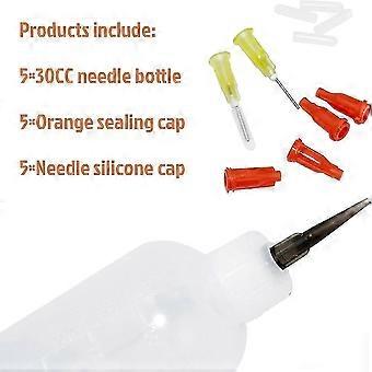 5 Pack 30cc Needle Glue Squeeze Bottle, Precision Tip Applicator,Easy to Use