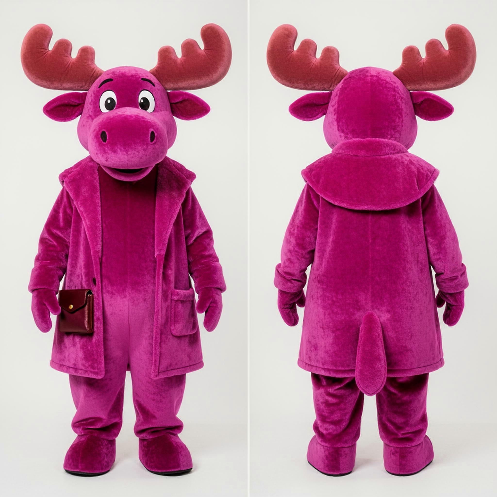 MASTICOT Magenta Plush Moose Mascot