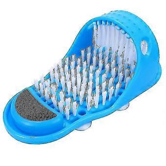 Magic Feet Cleaner Simple Foot Scrubber Feet Shower Spa Easy Feet Cleaning Brush Exfoliating Foot Massager Slipper für Unisex-Erwachsene, 1 Stück (blau) (xq