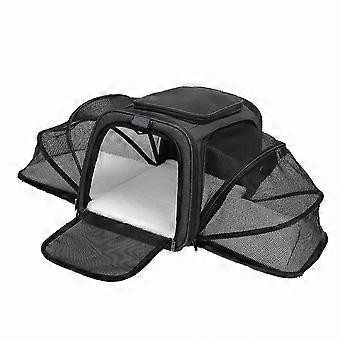 Foldable Mesh Pet Carrier with Expandable Space for Cats and Small Animals