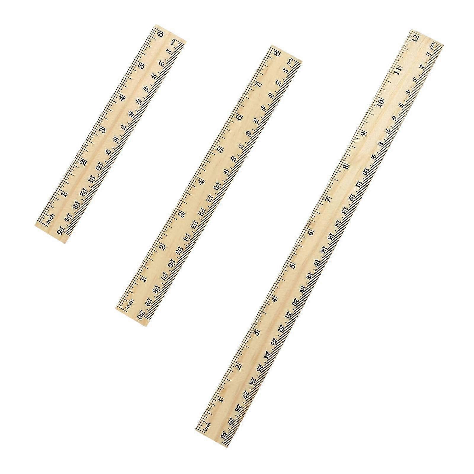 Triple Wooden Ruler Set Precise