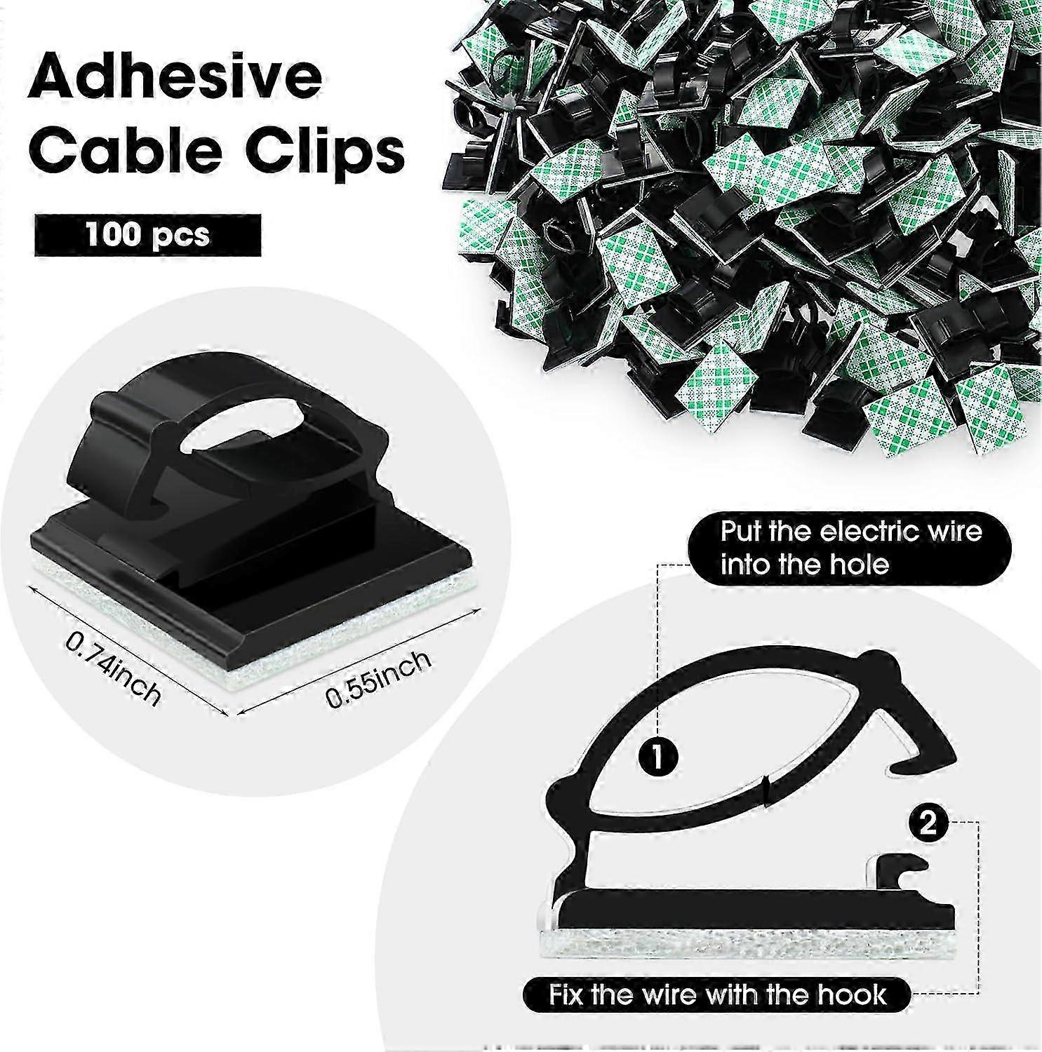 100Pc Neat Adhesive Cable Holders