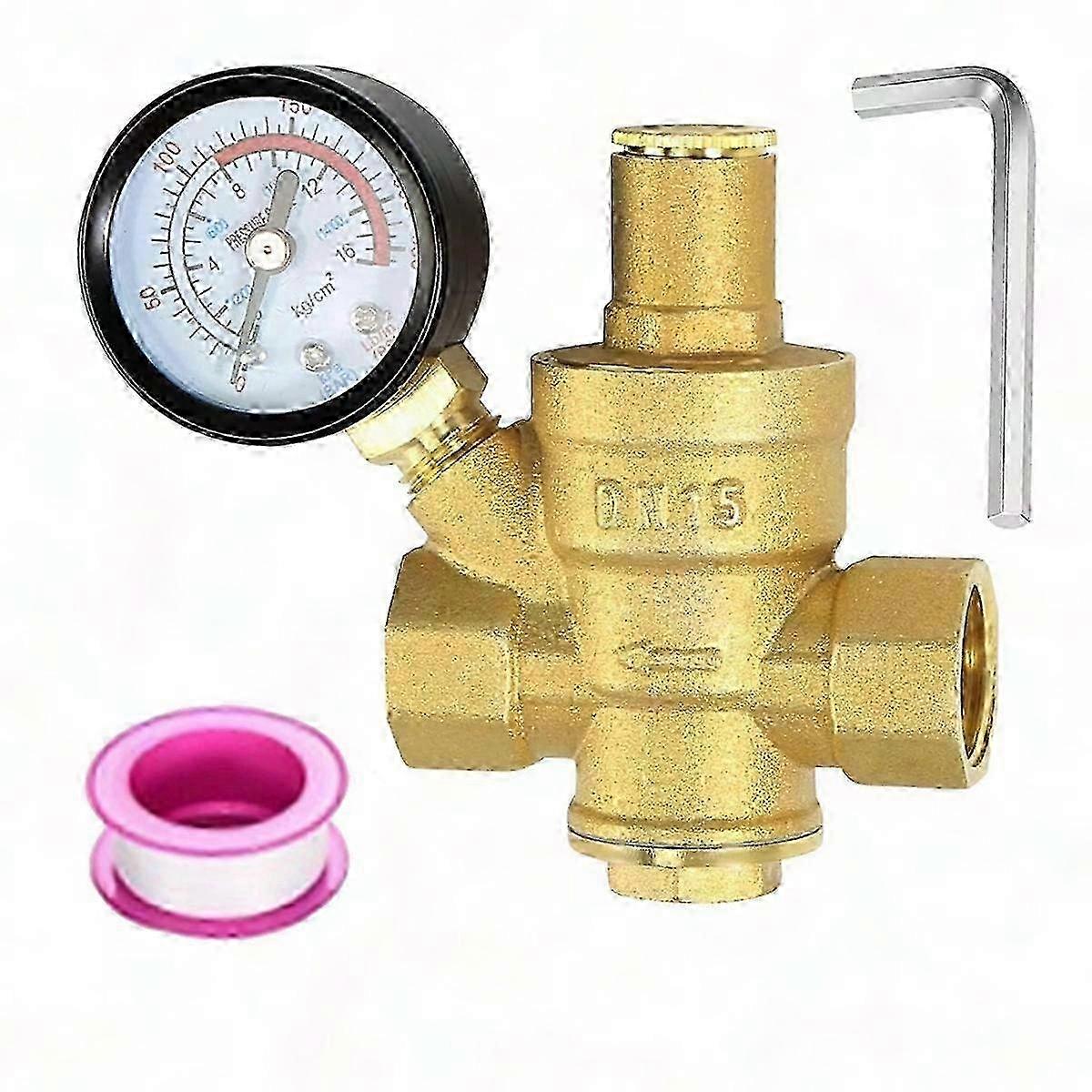 Adjustable Brass Pressure Regulator with Gauge