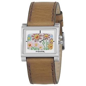 Fossil big tic Quartz Analog Woman Watch with Cowhide Bracelet ES1126