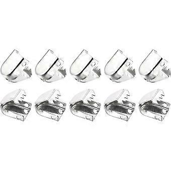 10mm x 7mm (Length x Width) Shoelace End Clips - 30-pack - Suitable for all shoe types - Stainless steel elastic shoelace clips - Bright silver